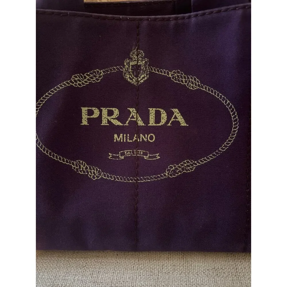 Large Prada Canapa Logo Tote in purple